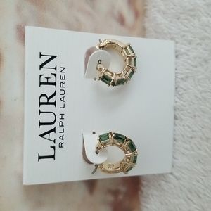 New Ralph Lauren Stone Huggie Hoop Earrings